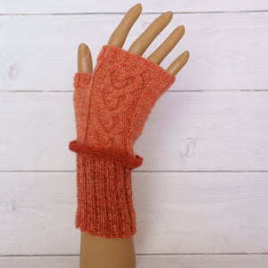 【編み図】ハート模様の指なし手袋/ミトン（pdfファイル）